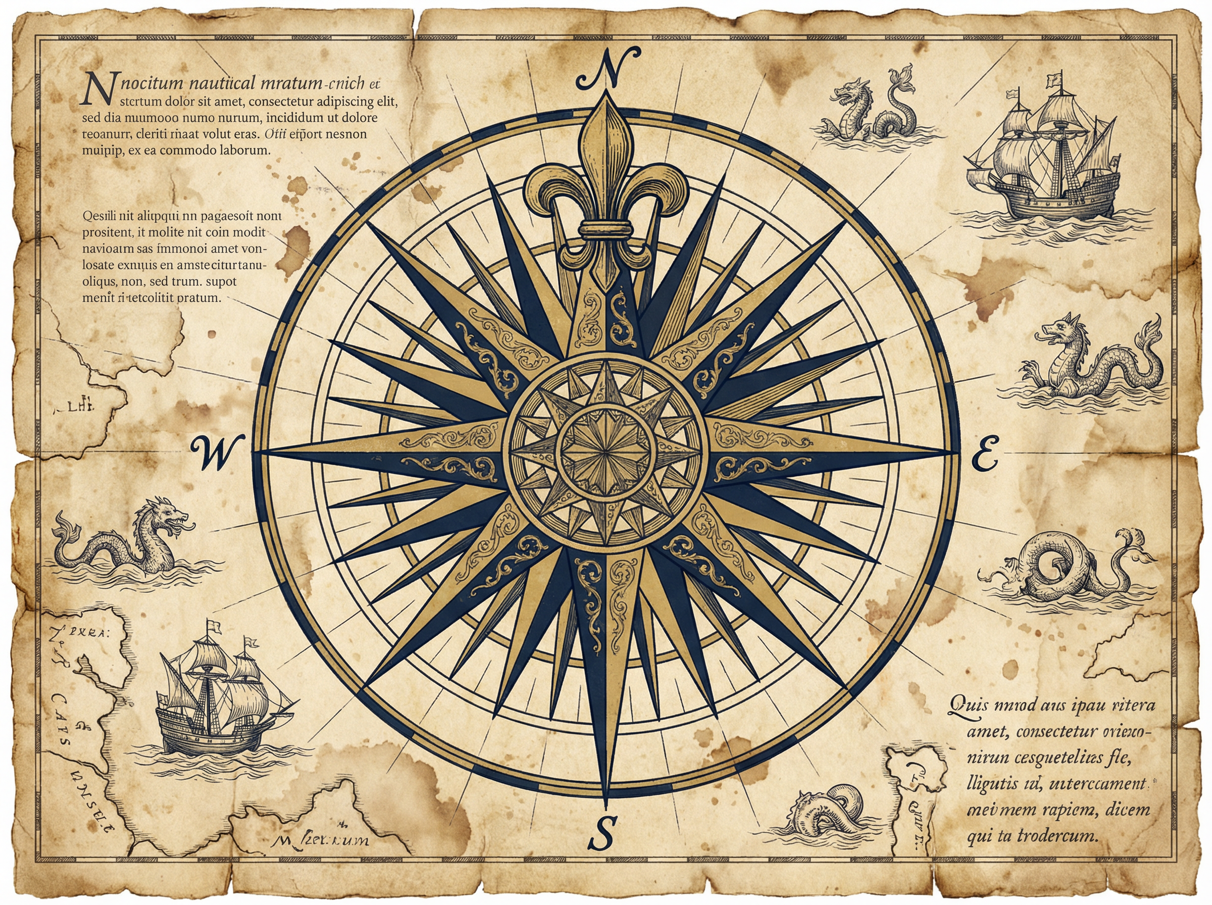 征途国际 - 古代航海罗盘与风玫瑰图